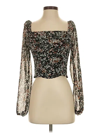 Pre-owned Lulus 3/4 Sleeve Blouse In Black