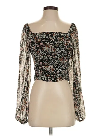 Pre-owned Lulus 3/4 Sleeve Blouse In Black