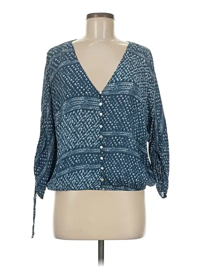 Pre-owned Lulus 3/4 Sleeve Blouse In Blue