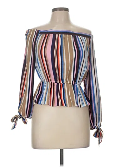 Pre-owned Lulus 3/4 Sleeve Blouse In Blue