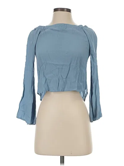 Pre-owned Lulus 3/4 Sleeve Blouse In Blue