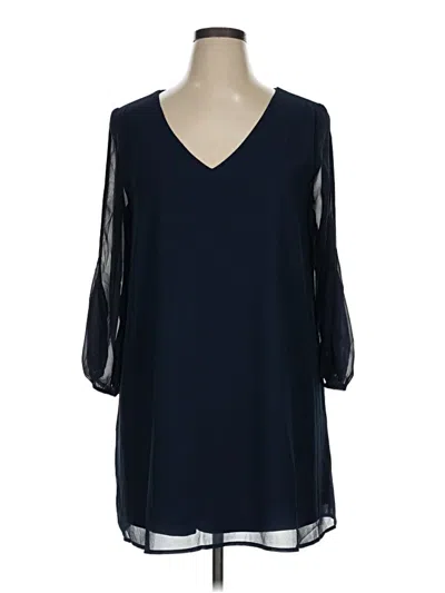 Pre-owned Lulus 3/4 Sleeve Blouse In Blue