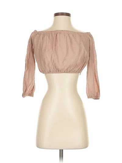 Pre-owned Lulus 3/4 Sleeve Blouse In Brown