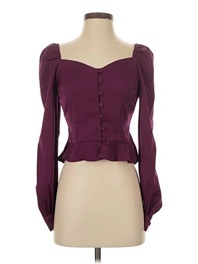 Pre-owned Lulus 3/4 Sleeve Blouse In Burgundy