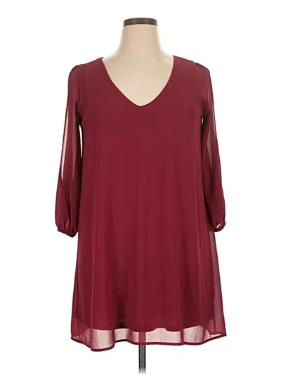 Pre-owned Lulus 3/4 Sleeve Blouse In Burgundy