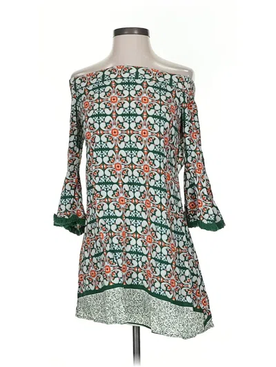 Pre-owned Lulus 3/4 Sleeve Blouse In Green