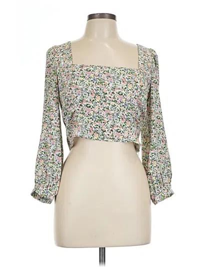 Pre-owned Lulus 3/4 Sleeve Blouse In Green