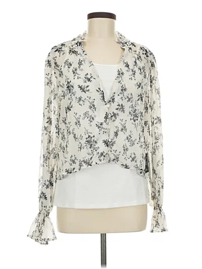 Pre-owned Lulus 3/4 Sleeve Blouse In Ivory