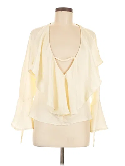 Pre-owned Lulus 3/4 Sleeve Blouse In Ivory