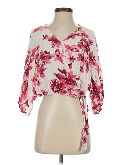 Pre-owned Lulus 3/4 Sleeve Blouse In Pink