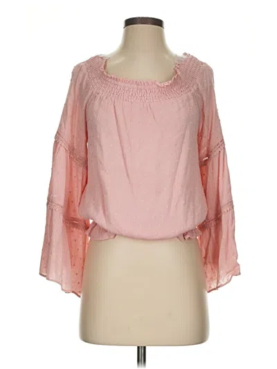 Pre-owned Lulus 3/4 Sleeve Blouse In Pink