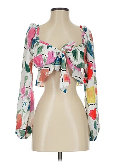 Pre-owned Lulus 3/4 Sleeve Blouse In Pink