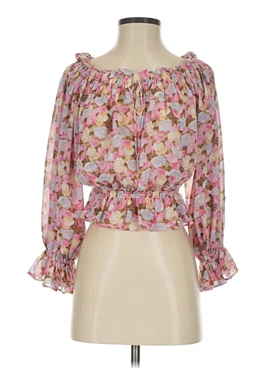 Pre-owned Lulus 3/4 Sleeve Blouse In Pink