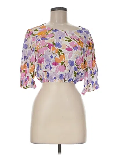 Pre-owned Lulus 3/4 Sleeve Blouse In Purple