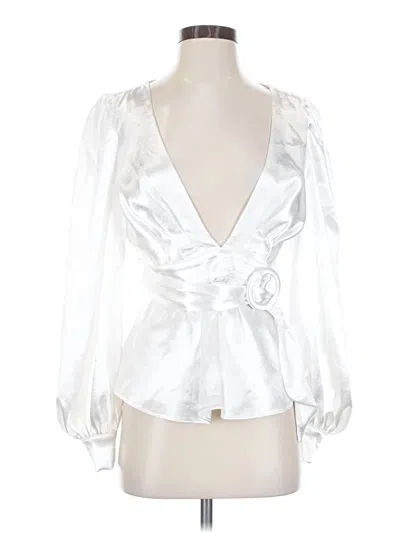 Pre-owned Lulus 3/4 Sleeve Blouse In Silver