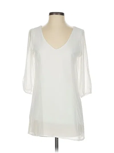 Pre-owned Lulus 3/4 Sleeve Blouse In White