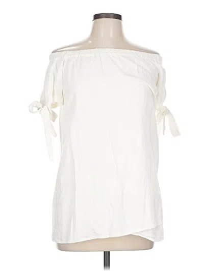 Pre-owned Lulus 3/4 Sleeve Blouse In White