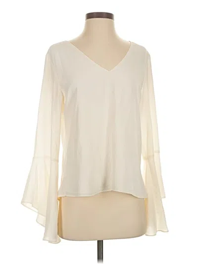 Pre-owned Lulus 3/4 Sleeve Blouse In White
