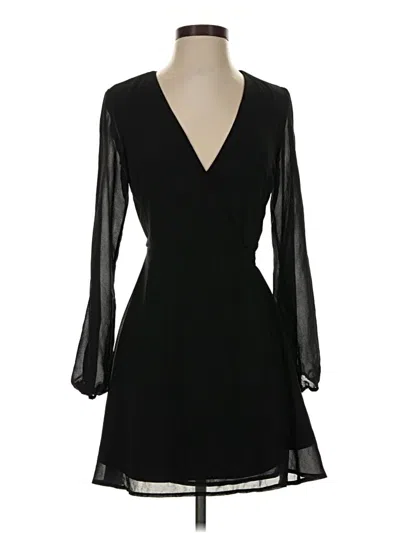 Pre-owned Lulus 3/4 Sleeve Top Black Plunge Neckline Tops