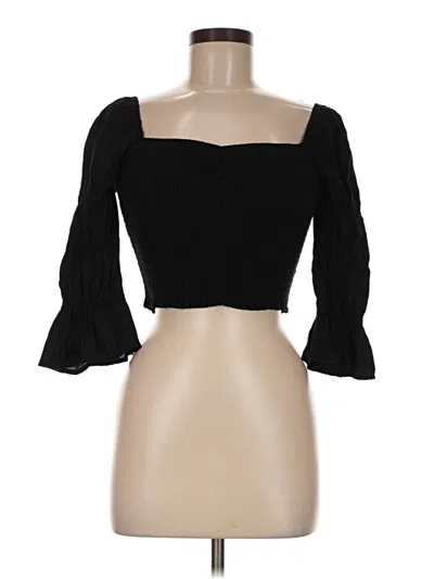 Pre-owned Lulus 3/4 Sleeve Top Black Sweetheart Neckline Tops