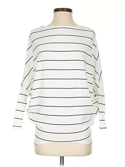 Pre-owned Lulus 3/4 Sleeve Top Ivory Boatneck Tops In White