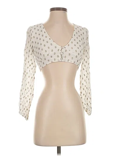 Pre-owned Lulus 3/4 Sleeve Top Ivory Sweetheart Neckline Tops In White