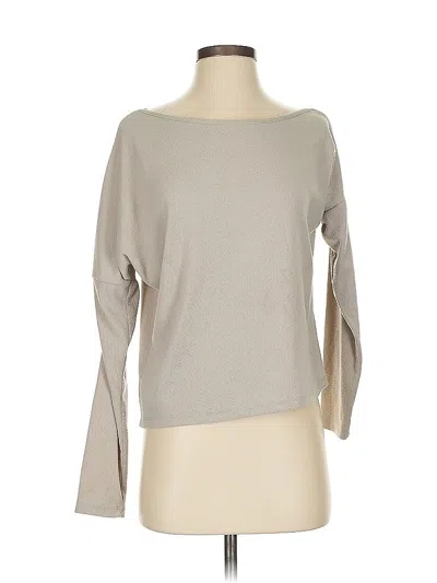 Pre-owned Lulus 3/4 Sleeve Top Tan Boatneck Tops In Brown