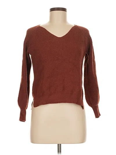 Pre-owned Lulus 3/4 Sleeve T-shirt In Brown