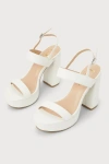 Lulus Acee White Platform Heels In White