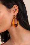 Lulus Additional Charm Gold And Brown Tortoise Statement Earrings In Gold And Brown