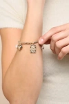 LULUS ADORABLE DETAILS GOLD BEADED CHARM BRACELET