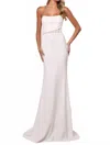 Lulus Adoration Sheer Lace Pleated Strapless Maxi Dress - Petite In White In White