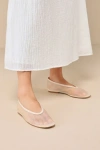 Lulus Aldan Beige Sheer Mesh Ballet Flats In Beige