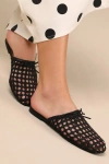 Lulus Alexine Black Woven Raffia Flat Slides In Black
