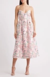 Lulus Alice Bow Back Sleeveless Midi Dress In Pink Floral