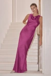 Lulus Alisha Magenta Crinkle Satin Backless Maxi Dress In Pink