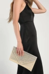 Lulus All That Glitters Gold Woven Envelope Clutch In Gold