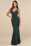 Lulus Alluring Temptation Emerald Backless Ruched Mermaid Maxi Dress In Green