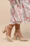 Lulus Alodie Beige Pointed-toe Ankle Strap Pumps