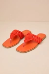 Lulus Alohi Orange Macrame Sandals In Orange