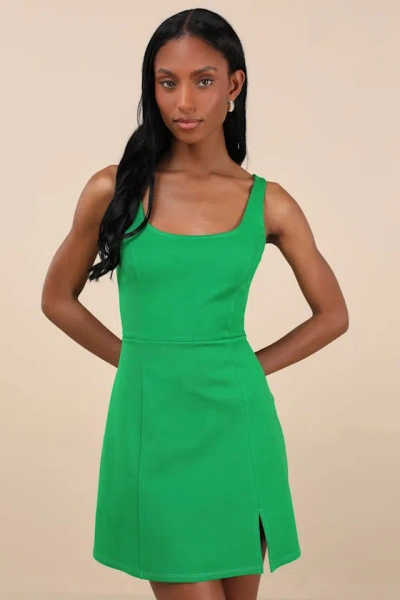 Lulus Always Admired Green Sleeveless Mini Dress