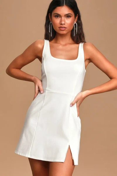 Lulus Always Admired White Sleeveless Mini Dress