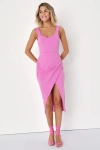 Lulus Always Beautiful Rose Pink Sleeveless Tulip Midi Dress In Pink