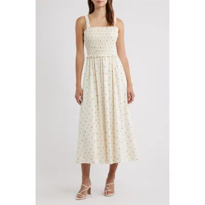 Lulus Amarena Smocked Midi Dress In Multi