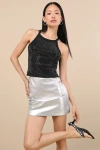 Lulus Amata Black Rhinestone Racerback Tank Top