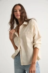 Lulus Amelia Dawn Beige Long Sleeve Button-up Top In Neutral