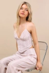 Lulus Anahita Cream And Red Striped Halter Top In Purple