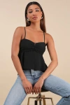 Lulus Anayah Black Tiered Cami Crop Top In Black