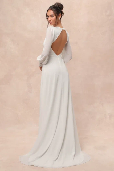 Lulus Angelic Adoration White Backless Maxi Dress