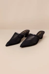 Lulus Annistan Black Mesh Pointed-toe Mule Pumps In Black